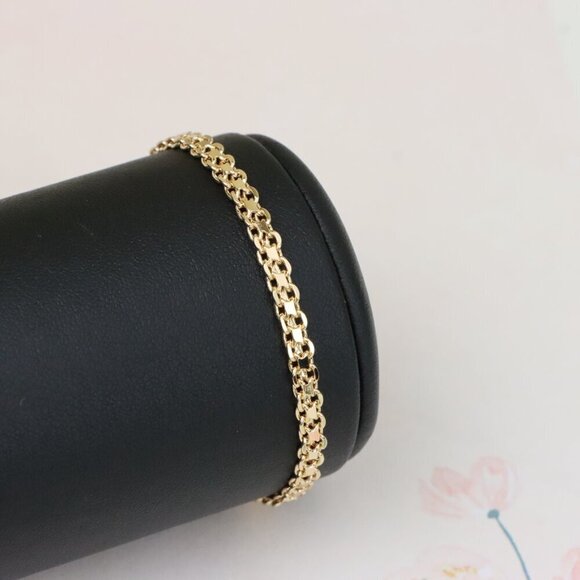 "Elegant Rose Gold Chain Bracelet in Glossy Link Design, XPBL1077 - Picture 2 of 13